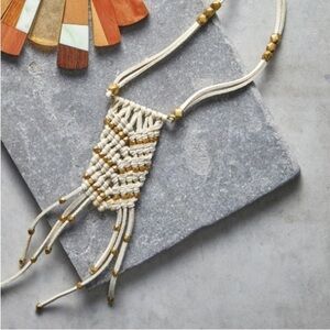 White sands Noonday Collection boho leather long necklace new without tags